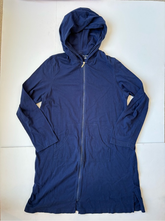 Lands' End Other - Lands' End Navy Cotton Zip-Up Hoodie Long Sleeve Cover Up Large
